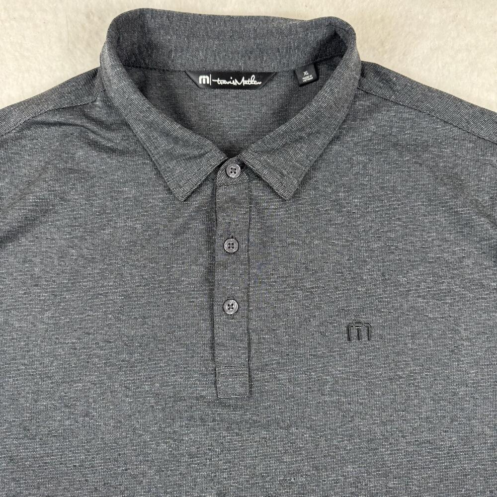 Travis Mathew Polo Shirt Mens Size XL Gray Golf Stretch Performance Lightweight